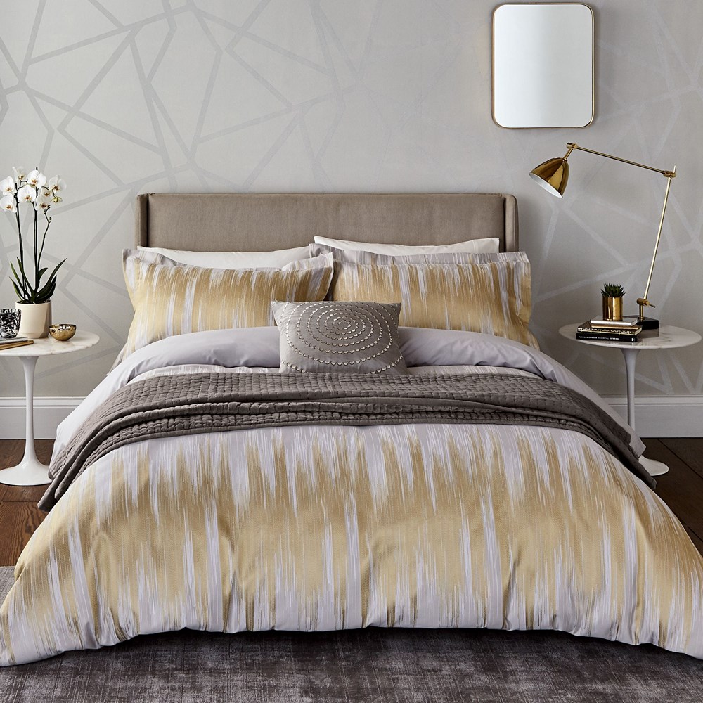 Motion Ikat Stripe Bedding By Harlequin in Ochre Yellow